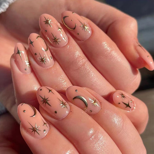 Star Moon Press On Nails
