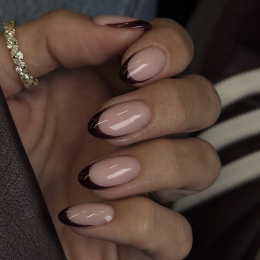 Wine Red Press On Nails