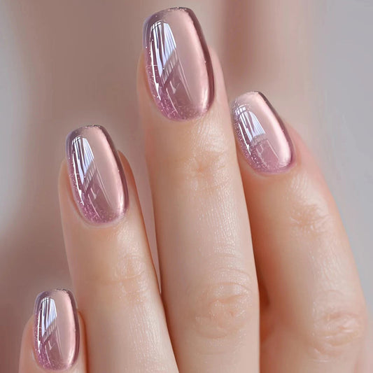 Red Purple Press On Nails